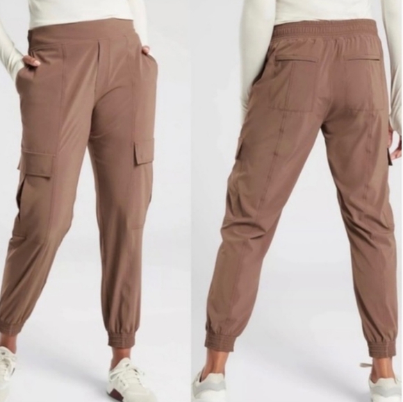 Athleta Chelsea Utility cargo joggers in Mineral Brown - Picture 1 of 10
